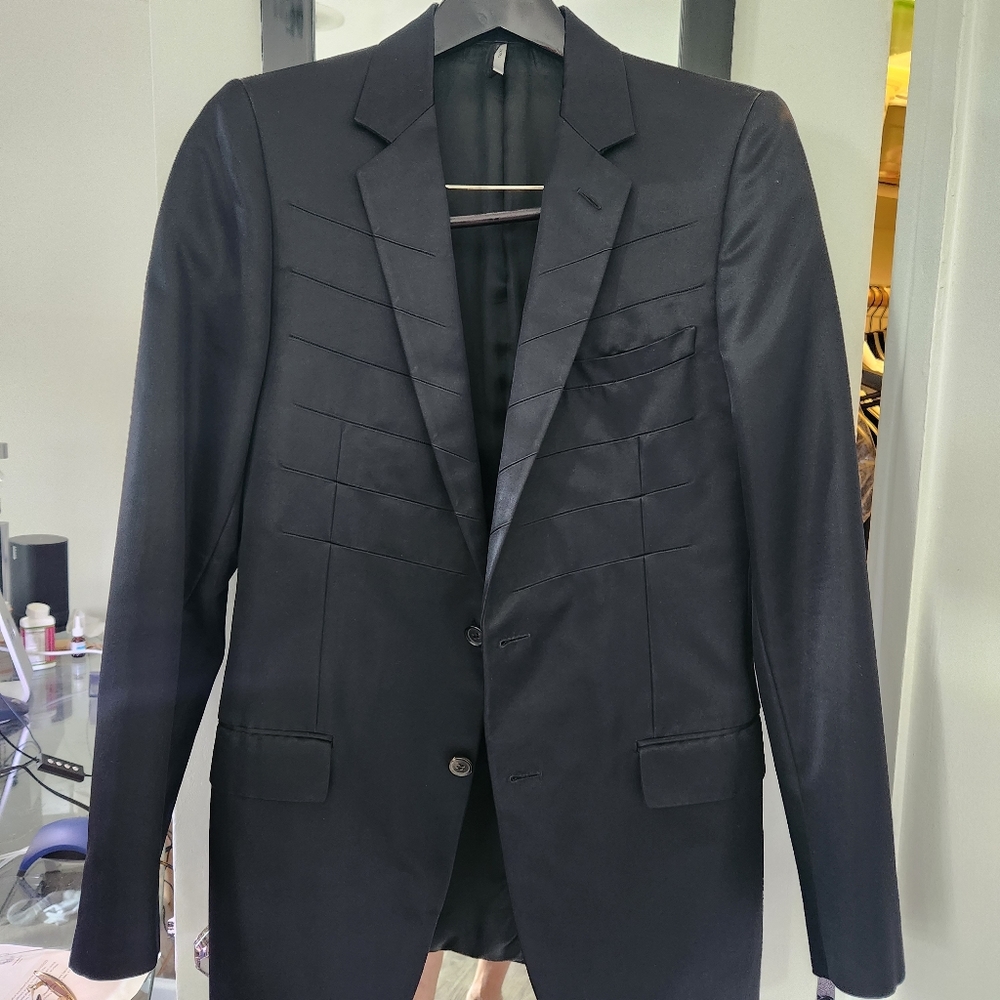 DIOR HOMME BLACK SATIN TUXEDO JACKET